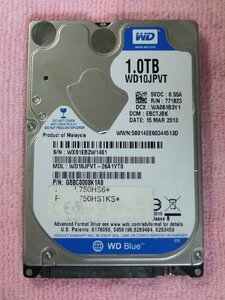 WD 2.5インチ HDD 1TB 使用時間9,400H