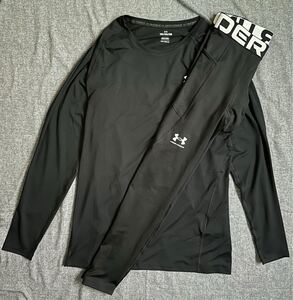 UNDER ARMOUR 秋冬NEWMODEL 新品未使用 UAコールドギアアーマー クルーネック シャツインナートレーニングウェア２セット