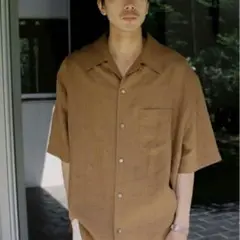 Lidnm LINEN WASHER HUGE SHIRT TAN