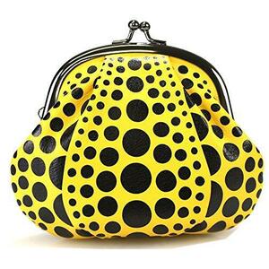 新品 草間彌生 (KUSAMA YAYOI) 財布 がま口 /コイン PUMPKIN かぼちゃ 南瓜 水玉 ドット 黄色 イエロー 保存袋付き