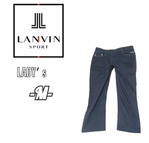 送料込み レディースM◇LANVIN SPORT◇クロップドパンツ navy