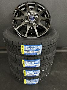 【2024年製】ダンロップ WINTER MAXX LV01 145/80R12 80/78+TIRADO ETA 4本総額 48800円 タイヤ+アルミホイール 車検対応 JWL-T規格　