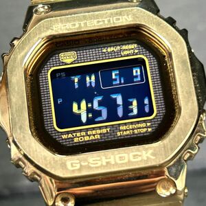 美品 CASIO カシオ G-SHOCK ジーショック GMW-B5000GD-9 腕時計 タフソーラー 電波ソーラー デジタル 多機能 フルメタルゴールド メンズ