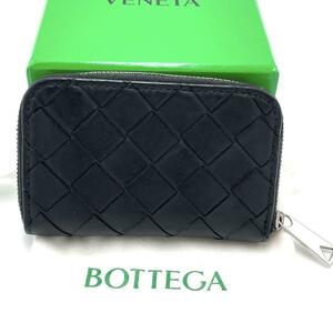 No.154 美品 BOTTEGAVENETA ボッテガヴェネタ ファスナー付きコインパース コインケース イントレチャート メンズ レディース ユニセックス