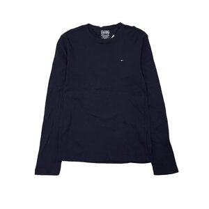 2309F-106 メンズ HILFIGER DENIM ヒルフィガーデニム ネイビー スウェットトレーナー S ロンT ワンポイント【送料一律！800円】