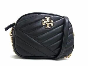 ■新品同様■ TORY BURCH トリーバーチ レザー クロスボディ ショルダーバッグ ポシェット レディース ブラック系 FC0133