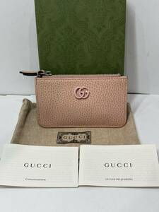 GUCCI グッチ ダブルG カードケース コインケース レザー ピンク 701070・496085 箱付き