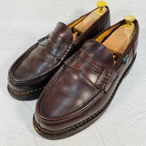 【希少】PARABOOT パラブーツ ランス コインローファー ビーフロールサドル 茶 7 25.5cm 革靴 レザー レースアップ カジュアル ビジネス