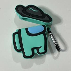 booudianzi ケース Cute Case for AirPods Pro Among カバー キャラクター緑色　２th 緑色牛仔帽太空人