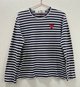 【中古】PLAY COMME des GARCINS プレイコムデギャルソン ボーダーTシャツ ロンT ネイビー/ホワイト MEDIUM 長袖 Mサイズ