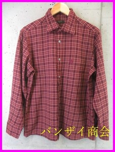 4210b11◆美品です◆日本製◆DAKS ダックス 長袖ウールチェックシャツ LL/ジャケット/ポロシャツ/ブルゾン/コート/スイングトップ/ニット