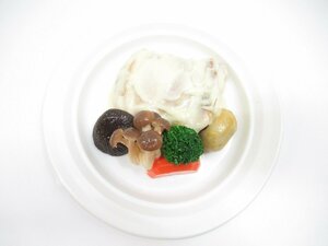 ★【直接引取不可】. 食品サンプル ディスプレイ チキンチーズ 鶏のチーズ焼き 鶏肉 チーズ ブロッコリー 人参 きのこ 見本品 料理模型 飲