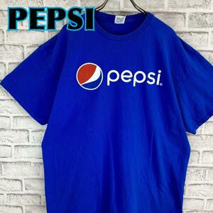 PEPSI ペプシ センターロゴ コーラ ジュース 企業 Tシャツ 半袖 輸入品 春服 夏服 海外古着 会社 企業 炭酸飲料 ロゴ ペプシカラー