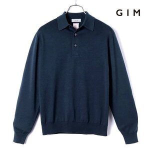 ◆【GIM(ジム)/春夏/シーアイランドコットン18G長袖ニットポロシャツ】[gim2380026-L]