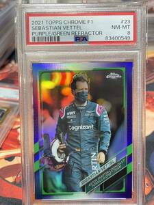 PSA8 2021 Topps Formula 1 Sebastian Vettel Puaple/Green Refractor セバスチャン ベッテル アストンマーチン