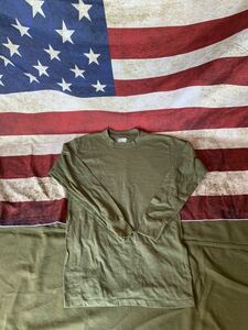 米軍 海兵隊 実物 放出品 DUKE ロングスリーブ Tシャツ コンバット トレーニング インナー サイズ S 無地 USA OD 緑 長袖 シンプル　　T