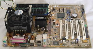 【中古品】ASUS P4P800SEマザーボード CPU付（機種不明）　メモリーカードｘ４枚