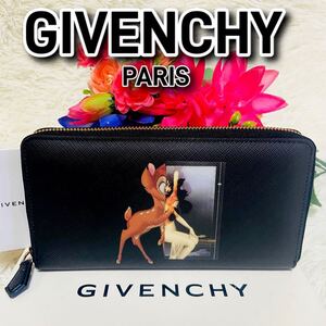 極美品●バンビ●箱付き●GIVENCHY●ジバンシー●財布●ラウンドファスナー●ブラック●レザー●メンズ●レディース●ディズニー●コラボ