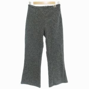 ミハラヤスヒロ MIHARA YASUHIRO MMY3美品 フレアパンツ スラックス ラメ 38 M 黒 ブラック 銀色 シルバー色 /UO