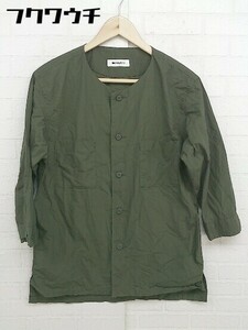 ◇ MONKEY TIME モンキータイム UNITED ARROWS 長袖 ノーカラー ジャケット サイズM カーキ メンズ