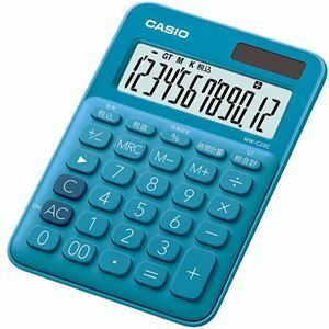 【新品】(まとめ) カシオ カラフル電卓 ミニジャストタイプ12桁 レイクブルー MW-C20C-BU-N 1台 〔×10セット〕