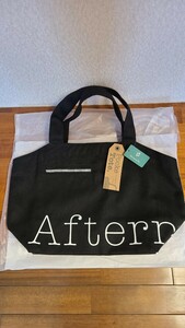 新品未使用！ アフタヌーンティー Afternoon tea レディーストートバッグ 帆布 ポケット付き/トートバッグ / シラスノリユキ / ブラック