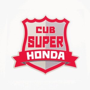 (ミラー) シールド風 カブステッカー レッド スーパー CUB カブ カスタム バイク ヘルメット