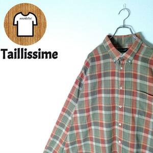 【Taillissime コットンシャツ 4XL チェック柄 海外古着 A549