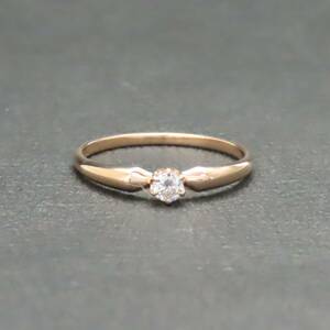 新品同様 美品 4℃ ヨンドシー K18 イエローゴールド リング 指輪 ダイヤモンド 9号 1.1g