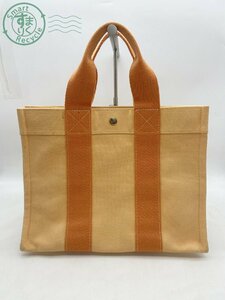 2409600215　◇ HERMES エルメス ボラボラ トートバッグ オレンジ ポーチ付き