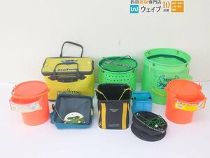 ダイワ 水汲みバッカン S21CM・第一精工 活かしアジバケツ・第一精工 スピードバケツ 小 5.5L 他 計9点 釣り用品セット