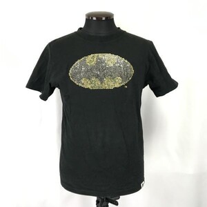 FUSED SENSITIVITY abx★バットマン/ラインストーン/半袖Ｔシャツ【Mens size -3/黒/black】DC Tops/Shirts◆BH132