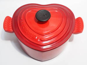 ル・クルーゼ ココットダムール 18cm チェリーレッド LE CREUSET 両手鍋 ハート形 鋳物ホーロー