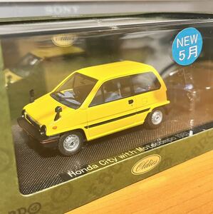 エブロ 1/43 HONDA City with MOTOCOMPO ホンダ シティ モトコンポ付き イエロー