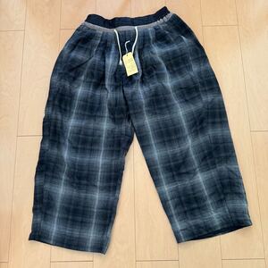 SASQUATCH fabrix ルーズフィット オンブレチェックイージーパンツ RAZZLE DAZZLE WIDE PANTS サイズM ブラック系 日本製 定価29400円 格安