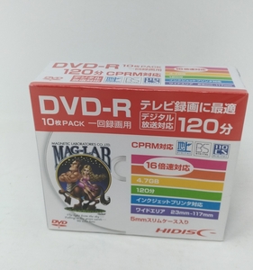 M599【未使用◆HIDISC DVD-R 10枚PACK】一回録画用 120分 CPRM対応 16倍速対応 5mmスリムケース入り◎自宅保管品