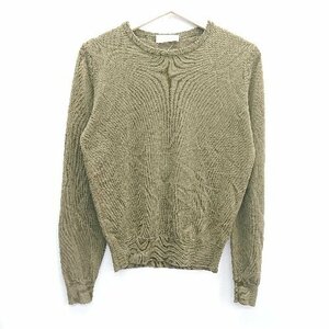 ◇ JOHN SMEDLEY シンプル クルーネック カジュアル 長袖 ニット セーター サイズS カーキ系 レディース E