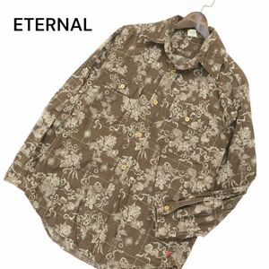 ETERNAL 備中倉敷工房 倉 エターナル 通年 【龍 花柄 和柄 総柄】 長袖 ワーク シャツ Sz.3　メンズ　A4T08086_7#C