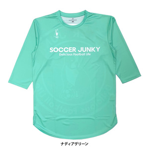 soccer junky (サッカージャンキー) ロング丈 七分袖 プラクティス シャツ (M) N.GREEN SJ22A34 | futsal フットサル グリーン プラシャツ