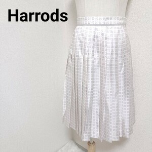 ハロッズ Harrods 美品 華やか フェミニン プリーツスカート フレアスカート ひざ丈 総柄 ピンク色 2 Mサイズ レディース