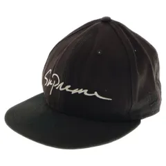 SUPREME (シュプリーム) 18AW Classic Script Cap New Era ニューエラ クラシックスクリプト ロゴ刺繍6パネルキャップ 帽子 ブラック