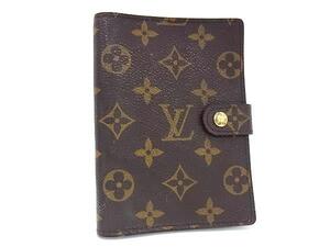 1円 ■美品■ LOUIS VUITTON ルイヴィトン R20005 モノグラム アジェンダPM 6穴式 手帳カバー スケジュール帳 ブラウン系 FE7017