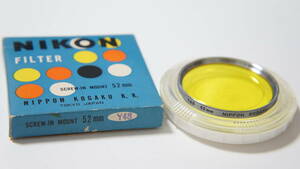 ★良品★[52mm] NIPPON KOGAKU / 日本光学 / Nikon Y48 銀枠カラーフィルター 箱付