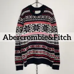 Abercrombie&Fitch 肉厚ニットセーター スノーフレーク柄 総柄