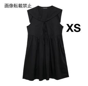 black vintage ヴィンテージ レトロ ノースリーブ シャツ ブラウス トップス XSサイズ レディース★ZARA 好きな方に★2024 秋新作 新品★