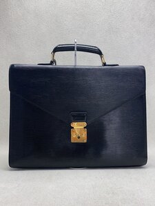 LOUIS VUITTON◆セルヴィエット・アンバサダー_エピ_BLK/レザー/BLK