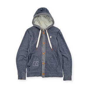 G-STAR RAW ジースター ロウ デザイン スウェット パーカー トレーナー ジャケット S/ネイビー/メンズ