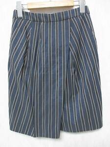 トゥモローランド コレクション TOMORROWLAND collection ストライプ スカート 紺 ネイビー 38 irmri yg1833