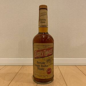 70年代 EARLY TIMES イエローラベル ケンタッキー バーボン ウイスキー 760ml 40% アーリータイムズ 古酒 1円スタート