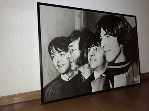 #１★貴重 ビートルズ The Beatles 額付 特大 ポスター ジョン レノン john Lennon ポール マッカートニー ジョージ ハリスン リンゴスター